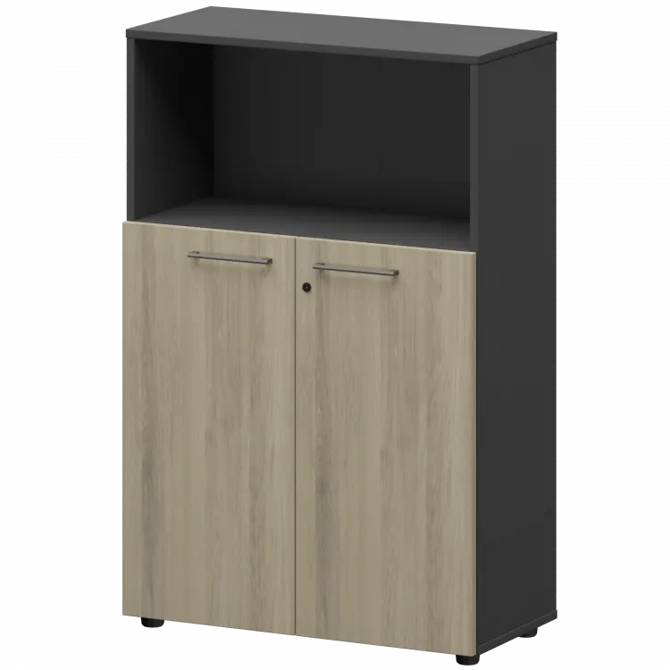 Шкаф средний с нишей СМШ38.28F Кронберг/Графит 792x380x1190 Кортез