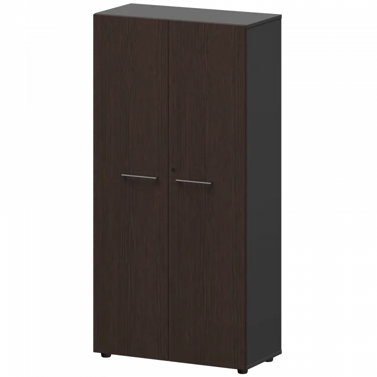 Шкаф высокий закрытый СМШ48F Дуб венге/Графит 792x380x1595 Кортез