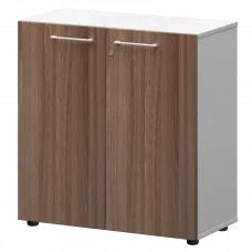 Шкаф низкий закрытый СМШ28F(Б) Темный шимо/Белый 792x362x811 Кортез