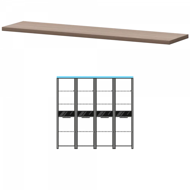 Топ КТ-72.38 Темный шимо 1866x441x38 Акцент