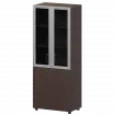Стеллаж комбинированный с стеклянными фасадами в алюминиевой раме К-934,К-942,К-945,КФ-942,КФ-945 Дуб венге 720x420x2000 Приоритет