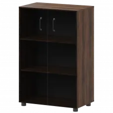 Стеллаж средний закрытый с стеклянными фасадами К-933,К-946,КФ-946 Лагос 720x420x1215 Приоритет