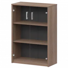 Стеллаж средний с прозрачным стеклом А-304/А-стл304пр Темный шимо 770x365x1220 Арго