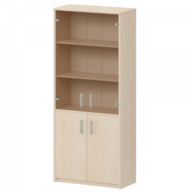 Шкаф комбинированный с тонированным стеклом А-310/А-стл310тон Бук 770x365x2000 Арго