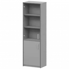 Шкаф комбинированный узкий с прозрачным стеклом А-321/А-стл321пр Серый 560x365x2000 Арго