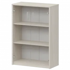 Стеллаж средний с прозрачным стеклом А-304/А-стл304пр Ясень шимо 770x365x1220 Арго