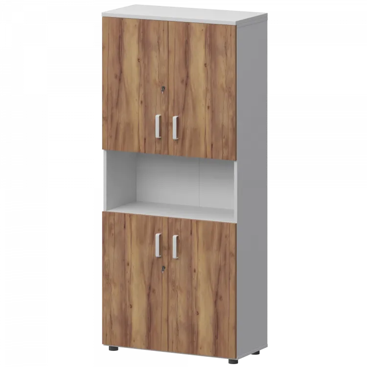 Шкаф СМШ-58Д4 Тип1 Белый/Таксония 792x380x1990 Смарт