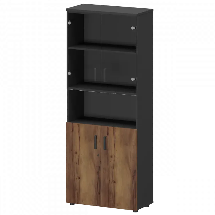 Шкаф СМШ-58Д2С2 Тип1 Графит/Таксония 792x380x1990 Смарт