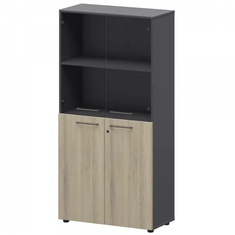 Шкаф высокий комб. СМШ48.28F.28S Кронберг/Графит 792x380x1595 Кортез