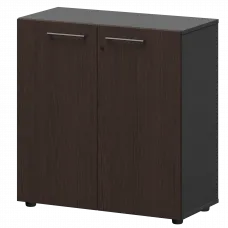 Шкаф низкий закрытый СМШ28F Дуб венге/Графит 792x380x811 Кортез