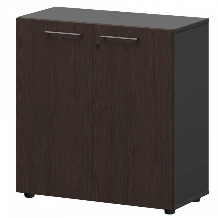 Шкаф низкий закрытый СМШ28F Дуб венге/Графит 792x380x811 Кортез