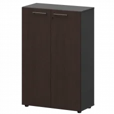 Шкаф средний закрытый СМШ38F Дуб венге/Графит 792x380x1190 Кортез