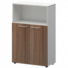 Шкаф средний с нишей СМШ38.28F(Б) Темный шимо/Белый 792x362x1190 Кортез