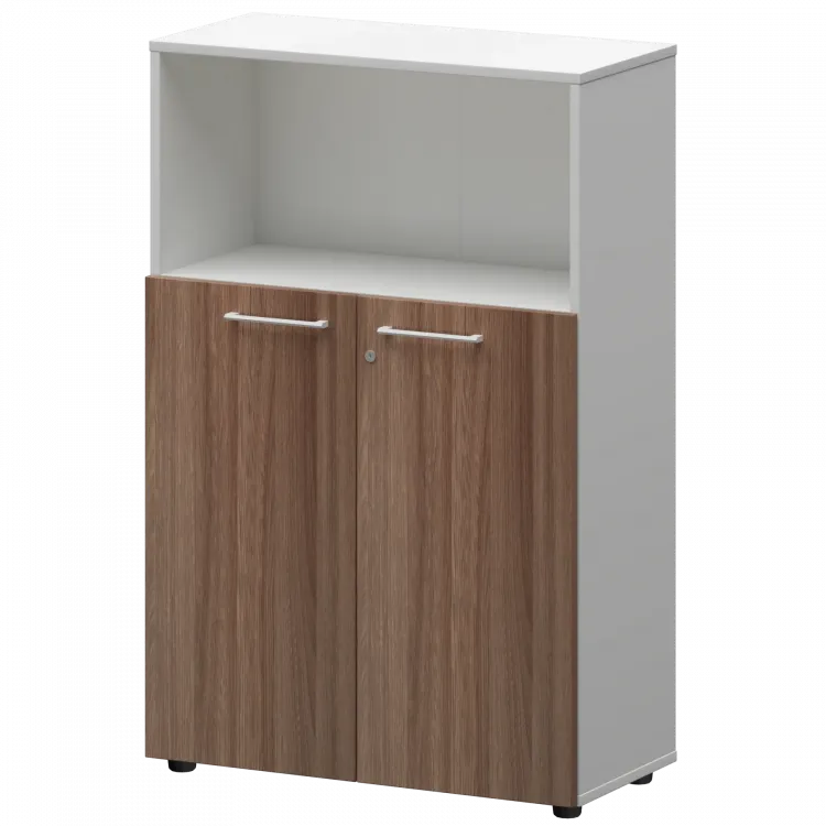 Шкаф средний с нишей СМШ38.28F(Б) Темный шимо/Белый 792x362x1190 Кортез