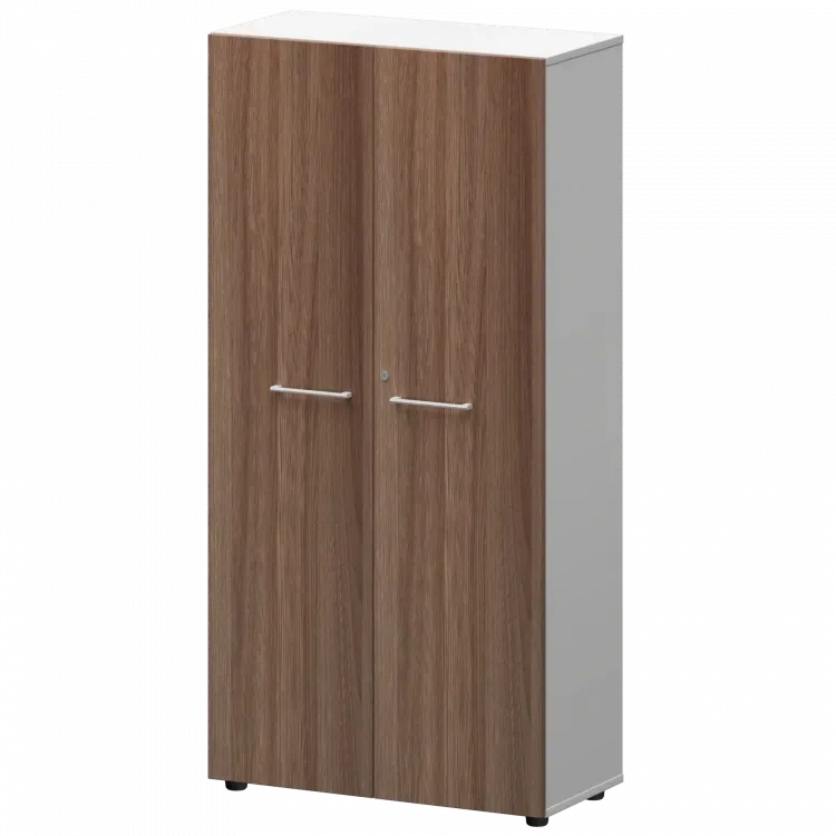 Шкаф высокий закрытый СМШ48F(Б) Темный шимо/Белый 792x362x1595 Кортез