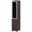 Стеллаж комбинированный узкий с стеклянным фасадом в алюминиевой раме левый К-932,К-936,К-939,КФ-936,КФ-939 Дуб венге 360x420x2000 Приоритет
