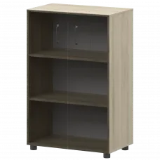 Стеллаж средний закрытый с стеклянными фасадами К-933,К-946,КФ-946 Кронберг 720x420x1215 Приоритет