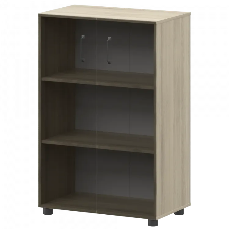 Стеллаж средний закрытый с стеклянными фасадами К-933,К-946,КФ-946 Кронберг 720x420x1215 Приоритет