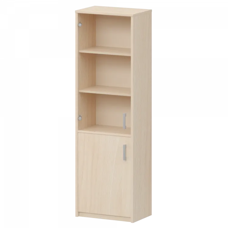 Шкаф комбинированный узкий с прозрачным стеклом А-321/А-стл321пр Бук 560x365x2000 Арго