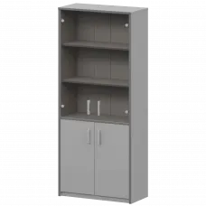 Шкаф комбинированный с тонированным стеклом А-310/А-стл310тон Серый 770x365x2000 Арго