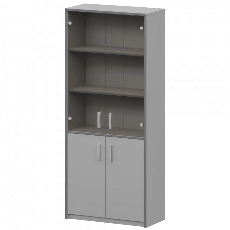 Шкаф комбинированный с тонированным стеклом А-310/А-стл310тон Серый 770x365x2000 Арго