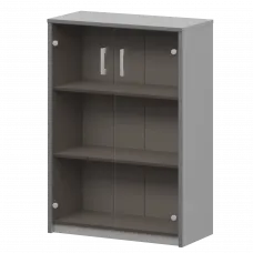 Стеллаж средний с тонированным стеклом А-304/А-стл304тон Серый 770x365x1220 Арго