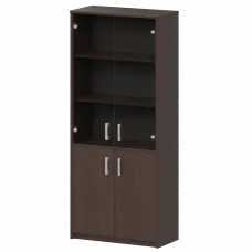 Шкаф комбинированный с тонированным стеклом А-310/А-стл310тон Дуб венге 770x365x2000 Арго