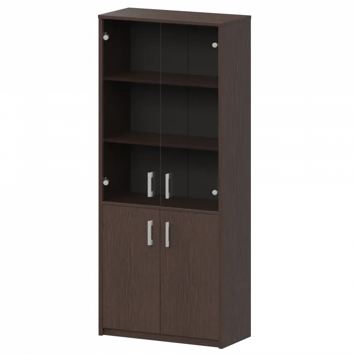 Шкаф комбинированный с тонированным стеклом А-310/А-стл310тон Дуб венге 770x365x2000 Арго