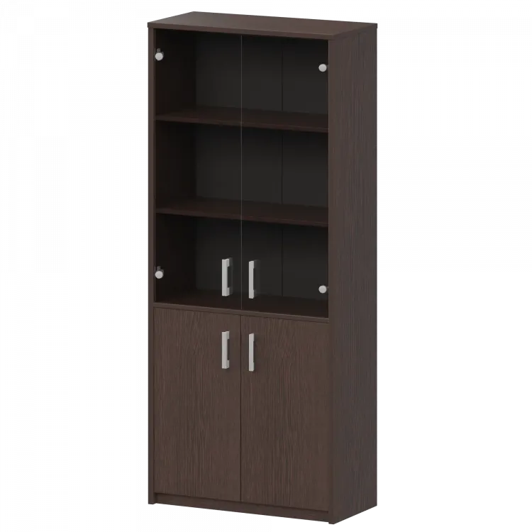 Шкаф комбинированный с тонированным стеклом А-310/А-стл310тон Дуб венге 770x365x2000 Арго