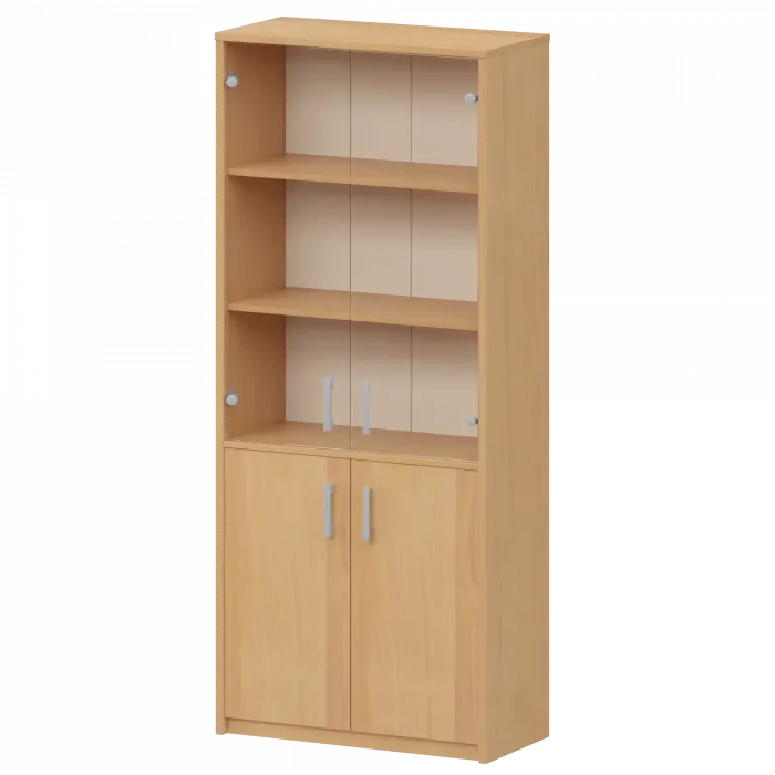 Шкаф комбинированный с прозрачным стеклом А-310/А-стл310пр Ольха 770x365x2000 Арго