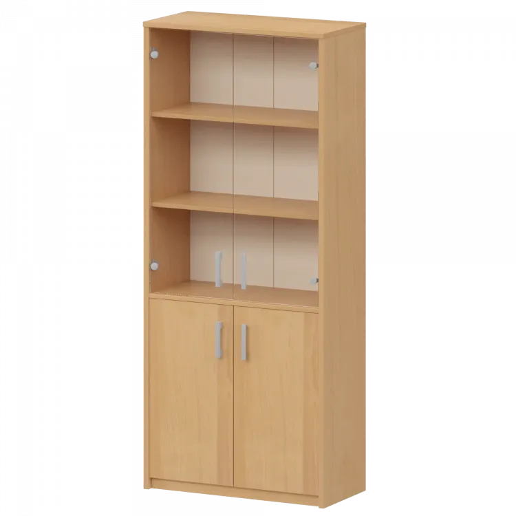 Шкаф комбинированный с прозрачным стеклом А-310/А-стл310пр Ольха 770x365x2000 Арго