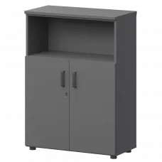 Шкаф СМШ-38Д2 Графит 792x380x1215 Смарт