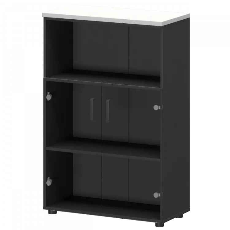 Шкаф СМШ-38Д2С2 Графит/Белый 792x380x1215 Смарт