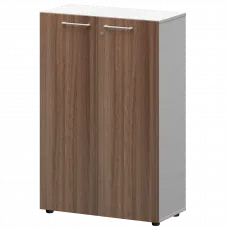 Шкаф средний закрытый СМШ38F(Б) Темный шимо/Белый 792x362x1190 Кортез