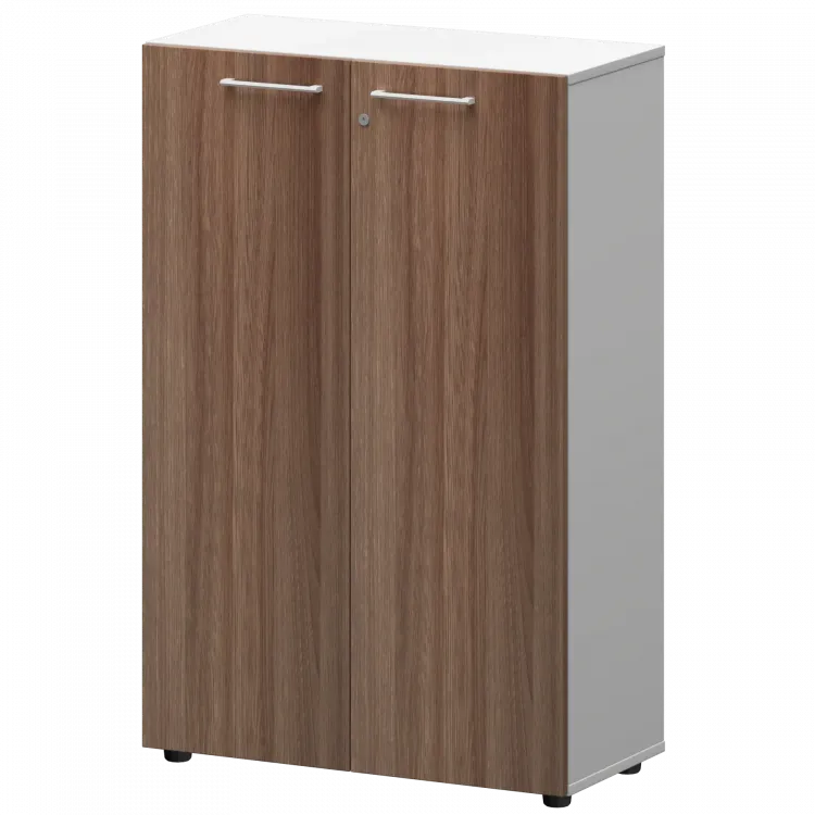 Шкаф средний закрытый СМШ38F(Б) Темный шимо/Белый 792x362x1190 Кортез