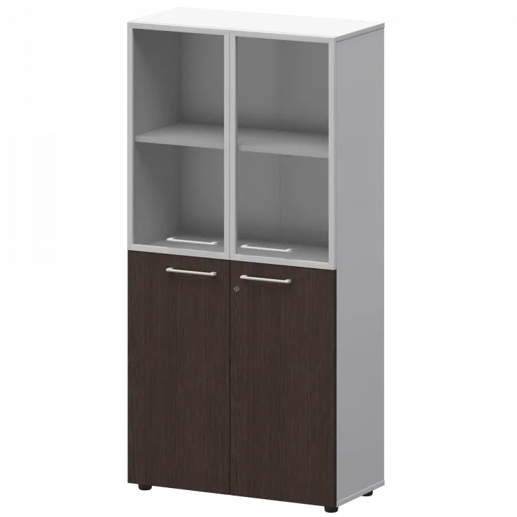 Шкаф высокий комб. СМШ48.28F.28RS(Б) Дуб венге/Белый 792x380x1595 Кортез