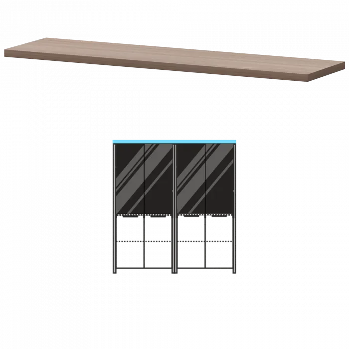 Топ КТ-74.38 Темный шимо 1714x441x38 Акцент