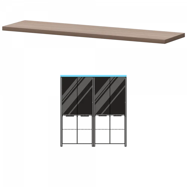 Топ КТ-74.38 Темный шимо 1714x441x38 Акцент
