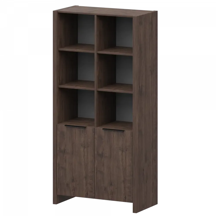 Стеллаж комбинированный КТ-42.38 Дуб апрель 856x438x1968 Акцент