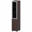 Стеллаж комбинированный узкий с стеклянным фасадом в алюминиевой раме правый К-932,К-936,К-940,КФ-936,КФ-939 Дуб венге 360x420x2000 Приоритет