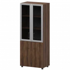 Стеллаж комбинированный с стеклянными фасадами в алюминиевой раме К-934,К-942,К-945,КФ-942,КФ-945 Лагос 720x420x2000 Приоритет