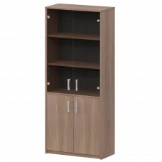 Шкаф комбинированный с тонированным стеклом А-310/А-стл310тон Темный шимо 770x365x2000 Арго