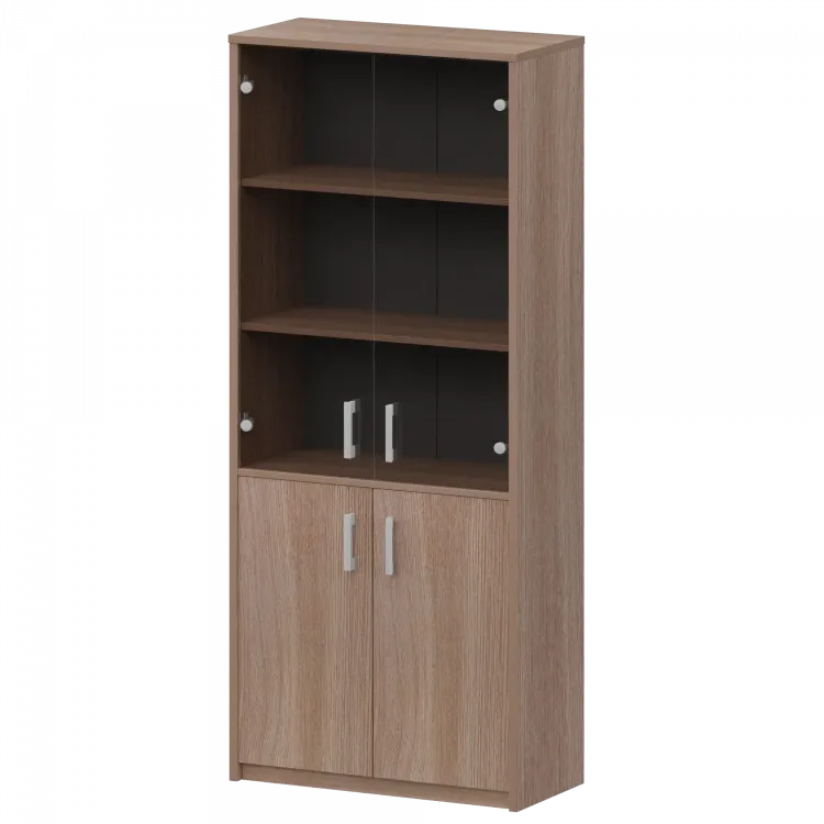 Шкаф комбинированный с тонированным стеклом А-310/А-стл310тон Темный шимо 770x365x2000 Арго