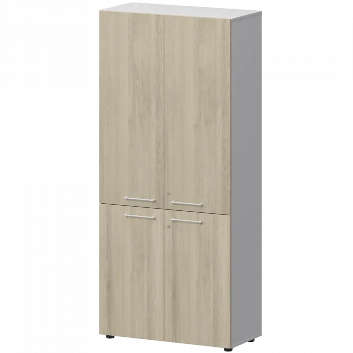 Шкаф высокий закрытый СМШ58.28F.38V(Б) Кронберг/Белый 792x380x1990 Кортез