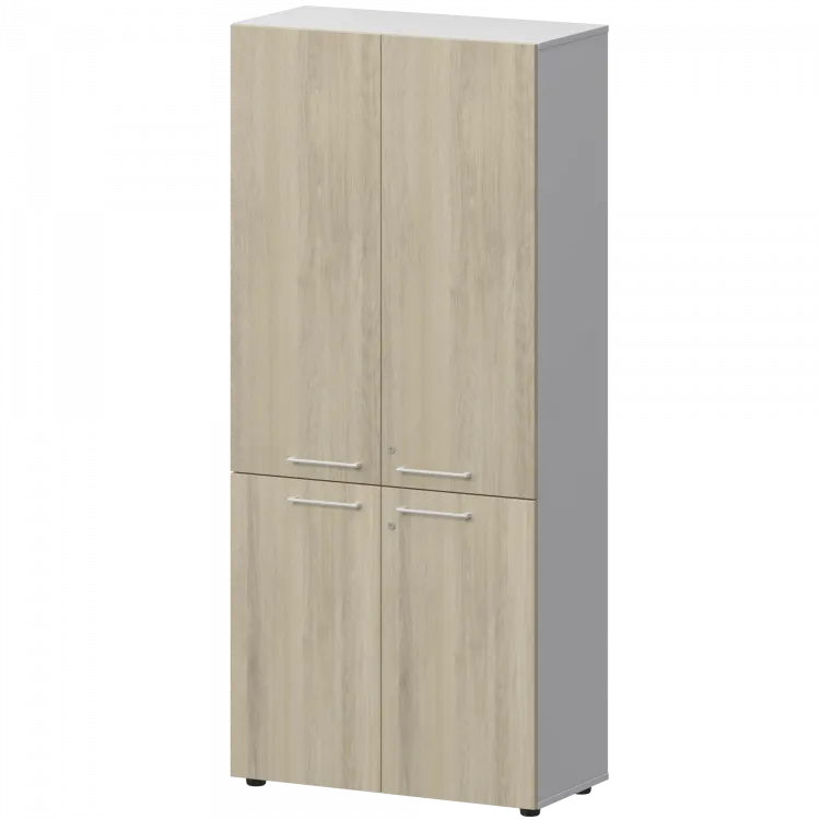 Шкаф высокий закрытый СМШ58.28F.38V(Б) Кронберг/Белый 792x380x1990 Кортез