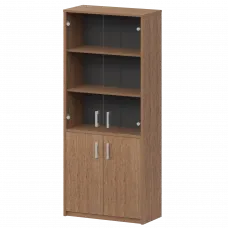 Шкаф комбинированный с прозрачным стеклом А-310/А-стл310пр Орех 770x365x2000 Арго