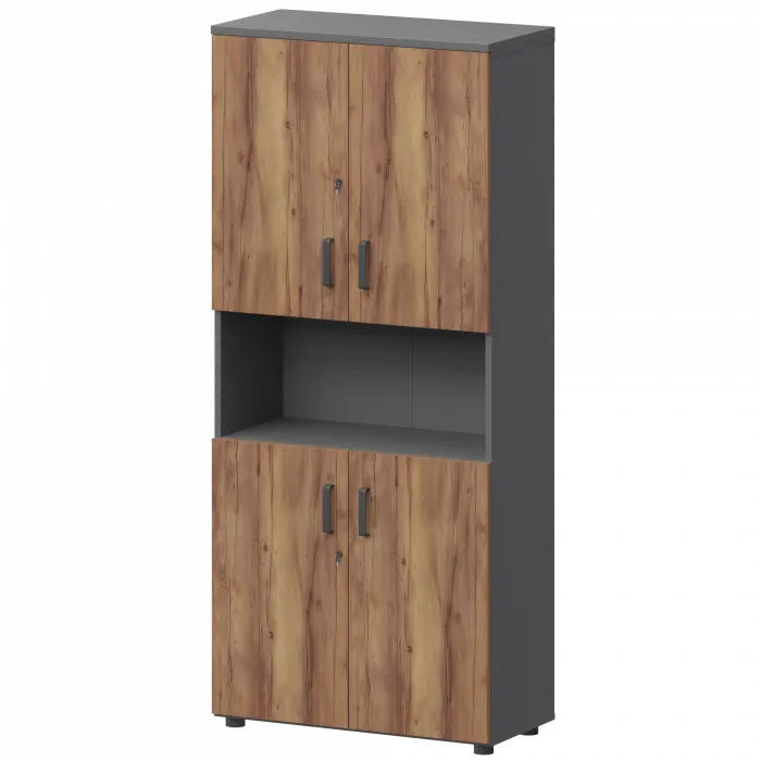 Шкаф СМШ-58Д4 Тип1 Графит/Таксония 792x380x1990 Смарт