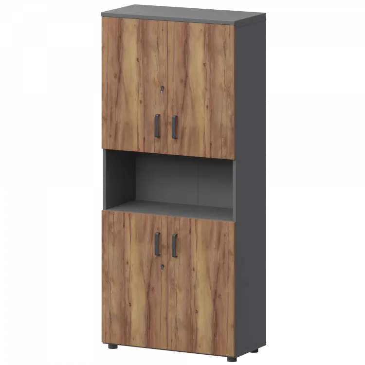 Шкаф СМШ-58Д4 Тип1 Графит/Таксония 792x380x1990 Смарт