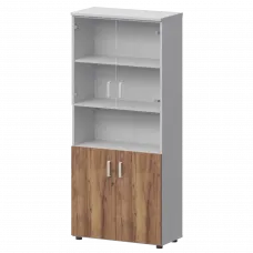 Шкаф СМШ-58Д2С2 Тип1 Белый/Таксония 792x380x1990 Смарт