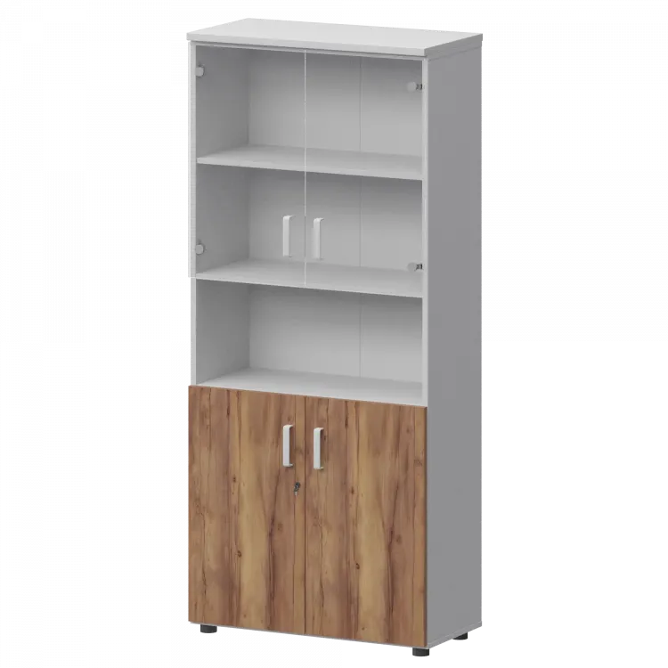 Шкаф СМШ-58Д2С2 Тип1 Белый/Таксония 792x380x1990 Смарт